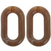 Maglia acrilica ovale 39x24 mm - Marrone marmorizzato x1