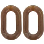 Maglia acrilica ovale 39x24 mm - Marrone marmorizzato x1