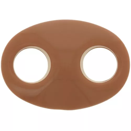 Maglia in acrilico a forma di chicco di caffè 32x23 mm - Cammello x1