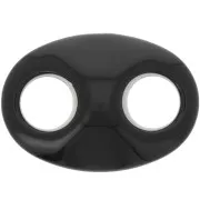 Maglia in acrilico a forma di chicco di caffè 32x23 mm - Nero x1