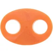 Maglia in acrilico a forma di chicco di caffè 32x23 mm - Arancione marmorizzato x1