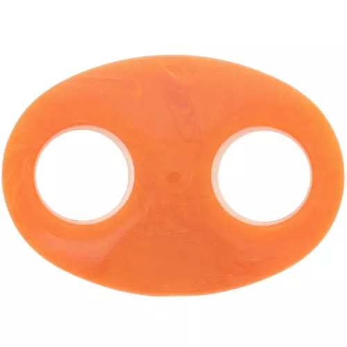 Maglia in acrilico a forma di chicco di caffè 32x23 mm - Arancione marmorizzato x1