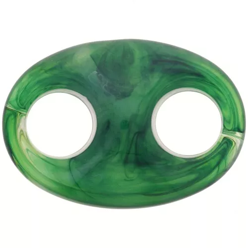 Maglia in acrilico a forma di chicco di caffè 32x23 mm - Verde scuro marmorizzato x1