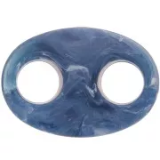 Maglia in acrilico forma di chicco di caffè 32x23 mm - blu scuro marmorizzato x1