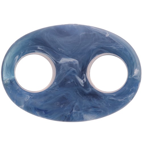 Maglia in acrilico forma di chicco di caffè 32x23 mm - blu scuro marmorizzato x1