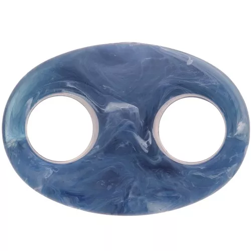 Maglia in acrilico forma di chicco di caffè 32x23 mm - blu scuro marmorizzato x1