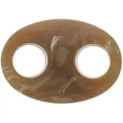 Maglia in acrilico forma di chicco di caffè 32x23 mm - Marrone marmorizzato x1