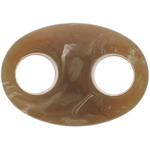 Maglia in acrilico forma di chicco di caffè 32x23 mm - Marrone marmorizzato x1