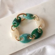 Maglia in acrilico Chicco di caffè 32x23 mm - Marmo verde acqua x1