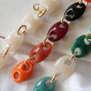 Maglia in acrilico a forma di chicco di caffè 32x23 mm - Giallo x1