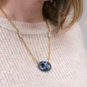 Maglia in acrilico a forma di chicco di caffè 32x23 mm - Giallo x1