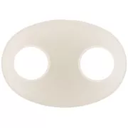 Maglia in acrilico a forma di chicco di caffè 32x23 mm - Ecrù x1