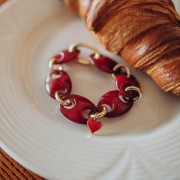 Maglia in acrilico di caffè in acrilico 32x23 mm - Bordeaux x1