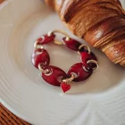 Maglia in acrilico di caffè in acrilico 32x23 mm - Bordeaux x1