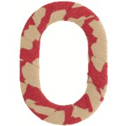 Maglia ovale in plastica 50x35,5 mm rivestita in tessuto - Ruggine - Beige x1|raw }}