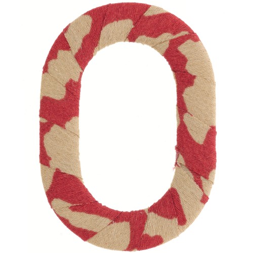 Maglia ovale in plastica 50x35,5 mm rivestita in tessuto - Ruggine - Beige x1