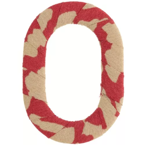 Maglia ovale in plastica 50x35,5 mm rivestita in tessuto - Ruggine - Beige x1