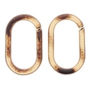 Maglia ovale in acrilico trasparente 19x12 mm - Leopard Brown - Nero x1