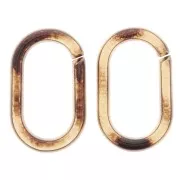 Maglia ovale in acrilico trasparente 19x12 mm - Leopard Brown - Nero x1