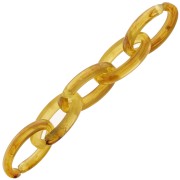 Maglia ovale in acrilico trasparente 35x19 mm - Marrone marmorizzato - Miele x1|raw }}