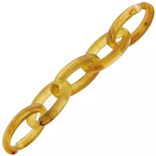 Maglia ovale in acrilico trasparente 35x19 mm - Marrone marmorizzato - Miele x1