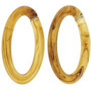 Maglia ovale in acrilico trasparente 35x19 mm - Marrone marmorizzato - Miele x1