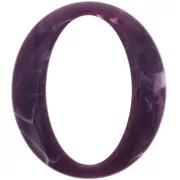 Maglia acrilica ovale 39x34 mm - Prugna marmorizzata x1