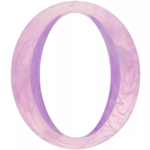 Maglia ovale in acrilico trasparente 39x34 mm - Lilla marmorizzato x1