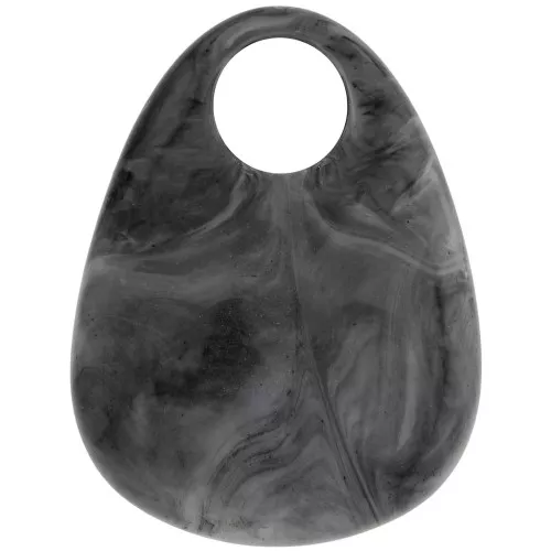 Pendente goccia in acrilico 38x29 mm - Grigio scuro marmorizzato x1