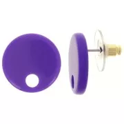 Orecchini tondi in acrilico da 18 mm - Viola scuro x2