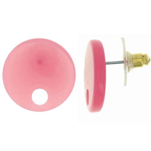 Orecchini tondi in acrilico da 18 mm - Pompelmo x2