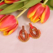 Orecchini perno rettangolari 19x5 mm - Dorato x2