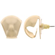 Orecchini a perno tondi per pendente 17x16 mm - dorato x2