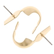 Orecchini a perno tondi per pendente 17x16 mm - dorato x2