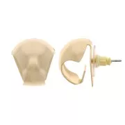 Orecchini perno tondi per pendente 15x14 mm - dorato x2