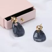 Orecchini perno tondi per pendente 15x14 mm - dorato x2