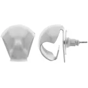 Orecchini curvi per ciondolo 17x16 mm - Rodio x2