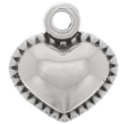 Ciondolo cuore lavorato 13x12 mm - Placcato argento x1|raw }}