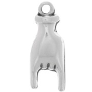 Pendente mano - Segno Rock and Roll - 21x8 mm - Placcatura argento antico x1