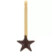 Pendente barra con stella 28x10 mm e resina epossidica dorato oro fino Marrone x1