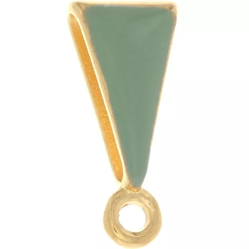 Ciondolo con resina epossidica 15x7 mm - dorato oro fino - Menta x1