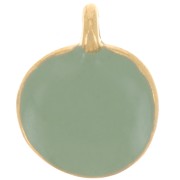 Charm epossidico irregolare rotondo da 12 mm - oro fino - Menta x1|raw }}