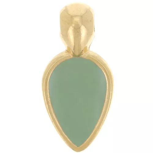 Charm a forma di petalo in resina epossidica 18x8 mm -dorato con oro fino Menta x1