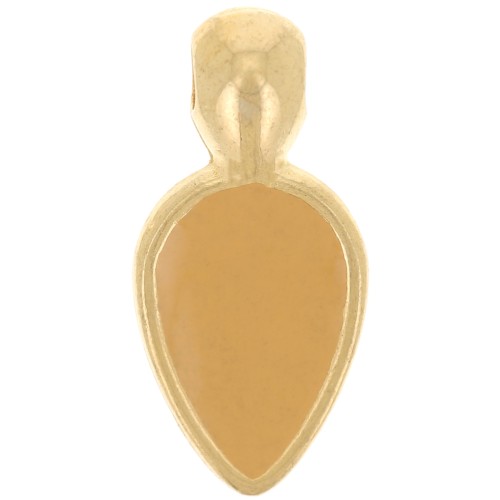 Ciondolo a petalo 18x8 mm in resina epossidica - dorato con oro fino - Ocra x1