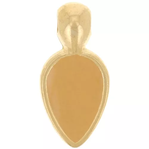 Ciondolo a petalo 18x8 mm in resina epossidica - dorato con oro fino - Ocra x1