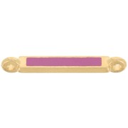 Distanziatore rettangolare 27x4 mm e resina epossidica - Oro fino - Fucsia x1