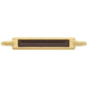Distanziatore rettangolare 27x4 mm e resina epossidica - Oro fino - Marrone scuro x1