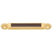 Distanziatore rettangolare 27x4 mm e resina epossidica - Oro fino - Marrone scuro x1