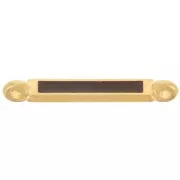 Distanziatore rettangolare 27x4 mm e resina epossidica - Oro fino - Marrone scuro x1