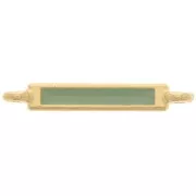 Distanziatore rettangolare 27x4 mm e resina epossidica - Oro fino - Menta x1